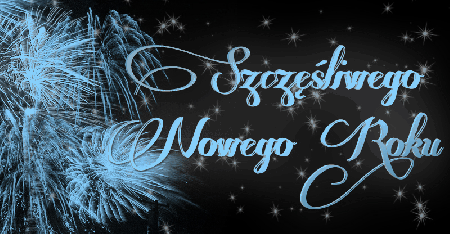 Turkusowy napis szczęśliwego nowego roku